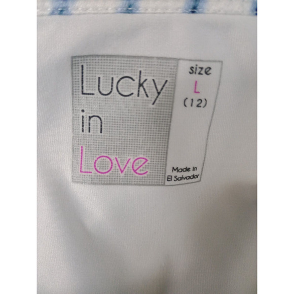 Lucky in Love Skort Women Large (12) Blue White Tier Tennis Golf Activewear Mini - Picture 3 of 6